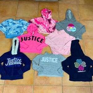 Girl Justice Hoodies Sweatshirt Sweater Hooded Fall Weather Sweater Lot Bundle